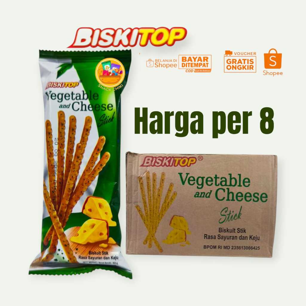 

BISKITOOP VEGETABLE and CHEESE STICK HARGA PER 8 PCS