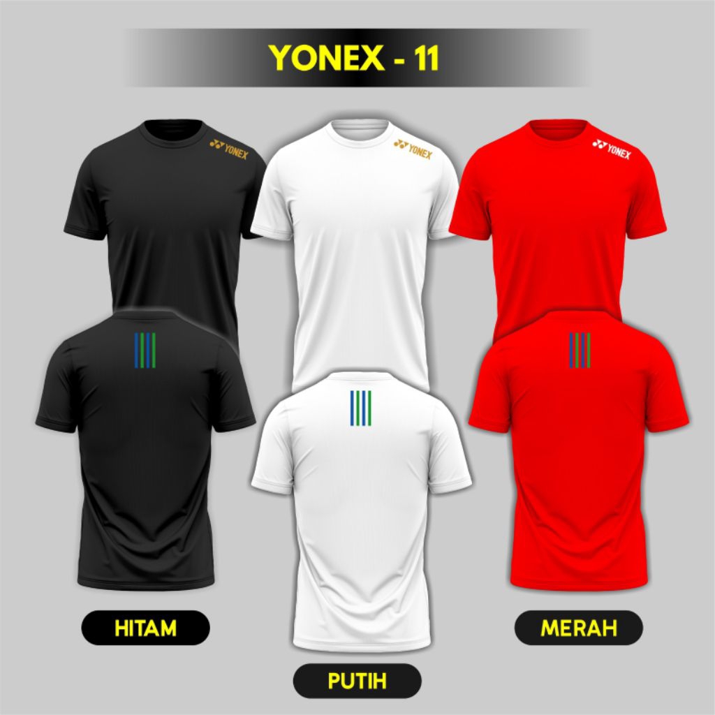 Jersey Yonex 11 Kaos Badminton Kaos Bulutangkis Kaos Tenis Pria wanita Baju olahraga