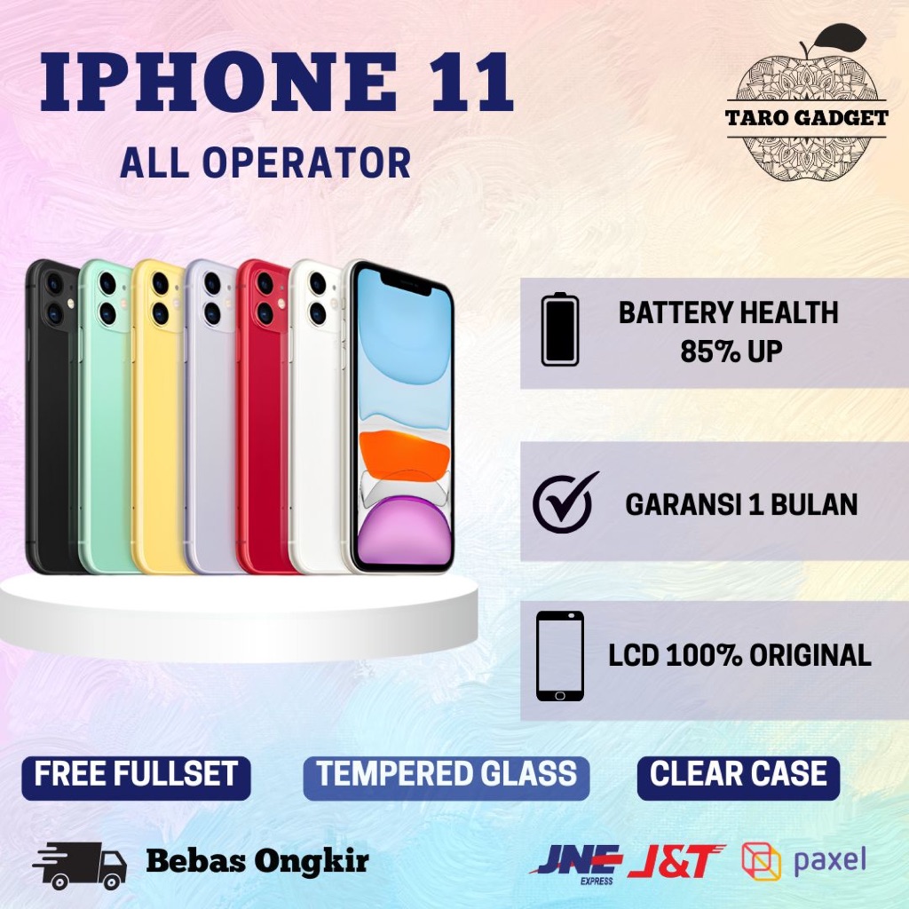 IPhone 11 Inter 64GB All Operator / Wifi Only / Bea Cukai Like New Second Bekas Bonus Tempered Glass