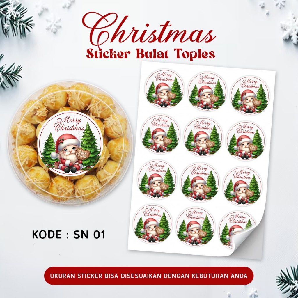 

READY STOCK SIAP KIRIM - 54PCS STIKER HAMPERS BULAT/STIKER KOTAK KUE /STIKER KEMASAN EDISI NATAL /CHRISTMAS SET