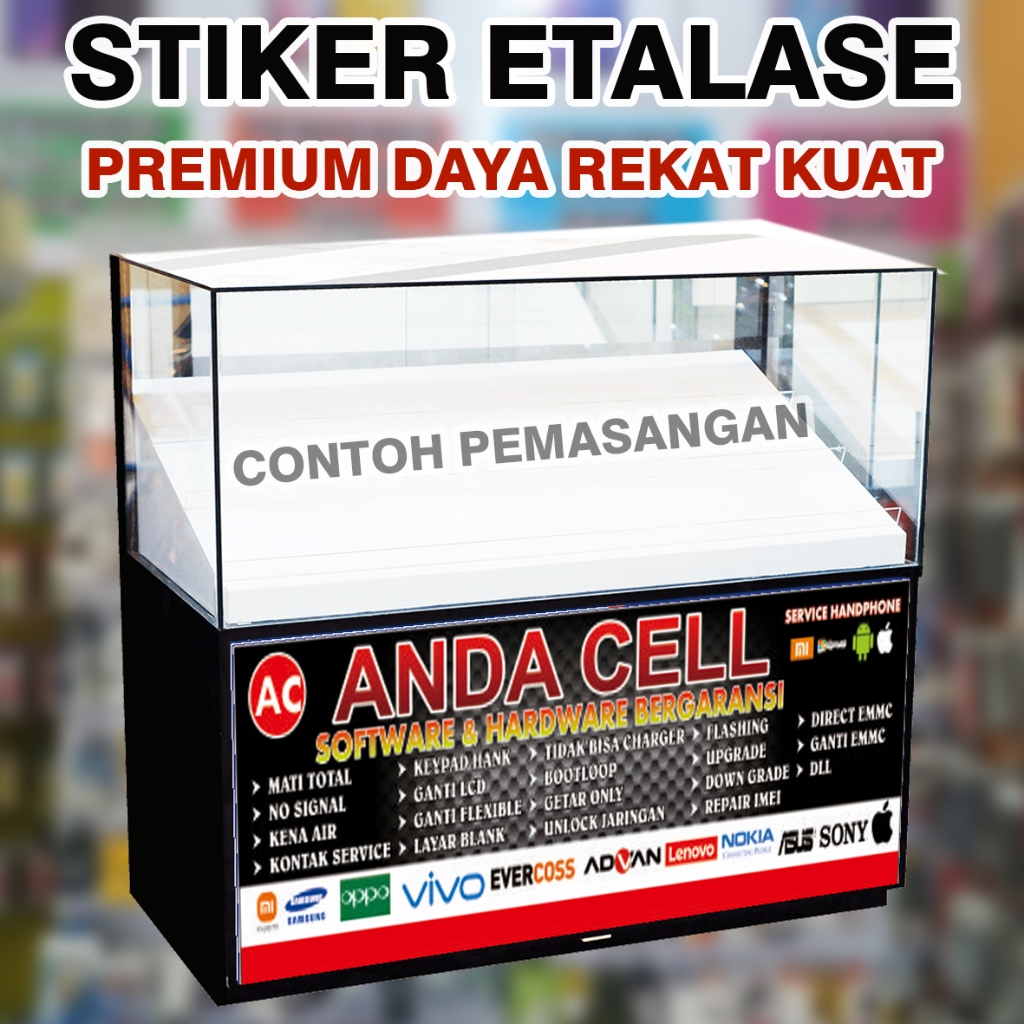 

Stiker Etalase Servis hp - Bahan Tahan Air Tidak Luntur Bahan Vinyl