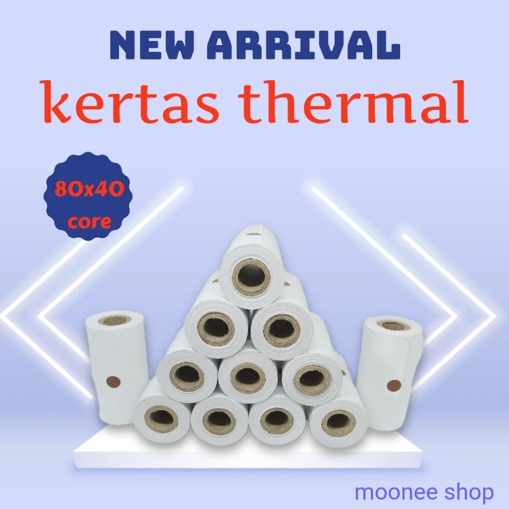 

Kertas Thermal 80X40 CORE / KERTAS STRUK KASIR 80X40 POLOS CORE / Kertas Thermal Roll 80X40 CORE KERTAS THERMAL 80X40 CETAK HITAM