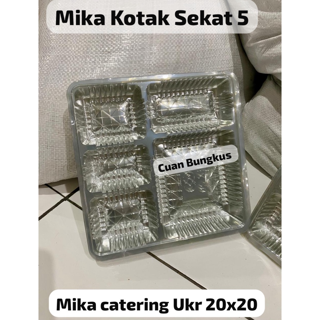 MIKA KOTAK SEKAT 5 | MIKA CATERING BOX 20X20 | MIKA SEKAT 5 NASI BOX TRAY