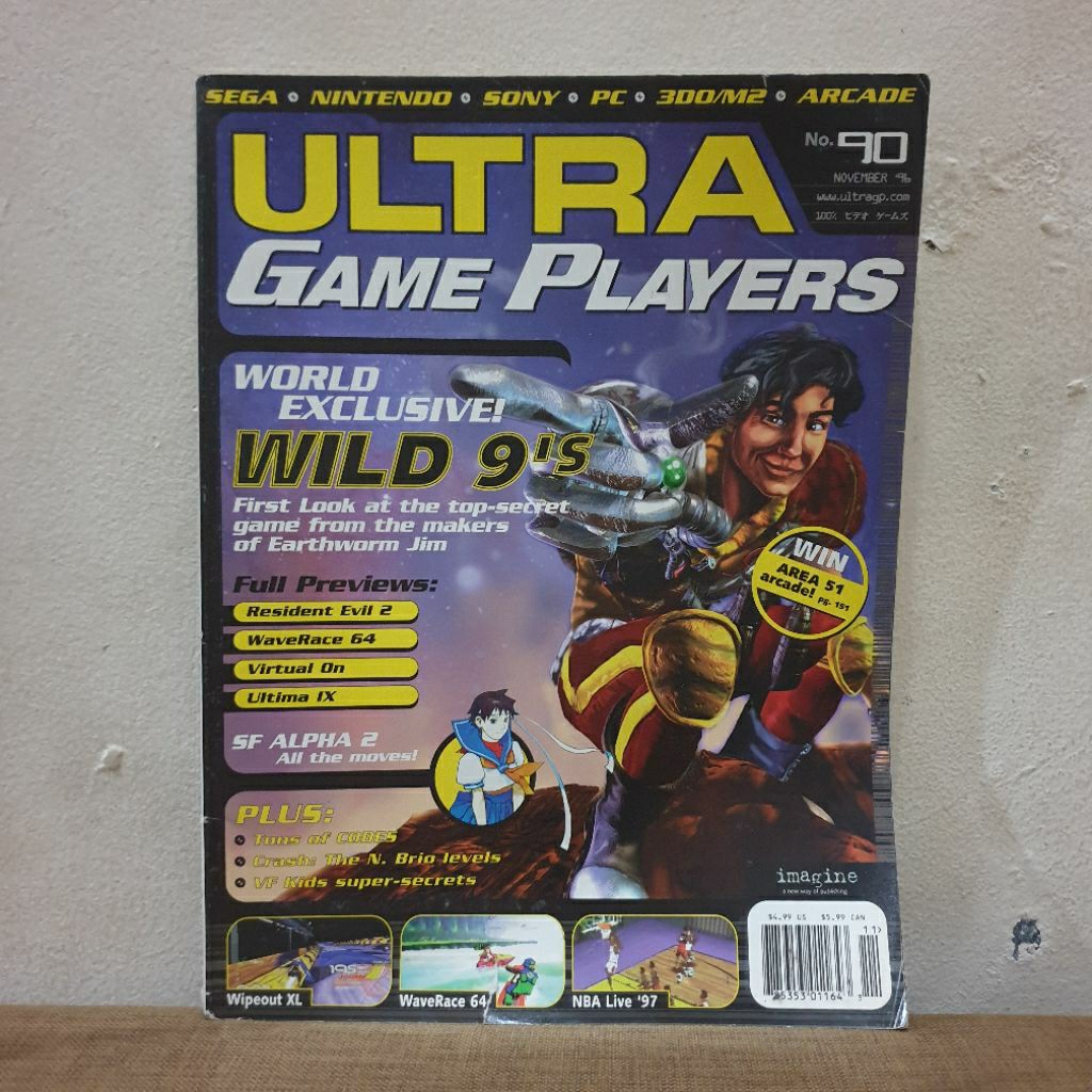 Majalah Game Import Vintage ULTRA GAME PLAYERS Cover Wild 9's NOVEMBER 1996