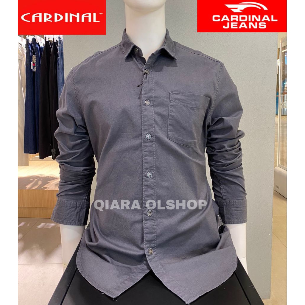 KEMEJA PRIA CARDINAL JEANS ORIGINAL SLIMFIT WARNA ABU