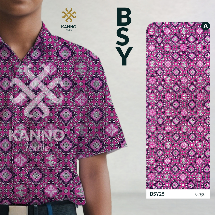 KAIN BATIK SERAGAM SEKOLAH SD SMP SMA BAHAN BSY SANWOS BSY25 WARNA UNGU