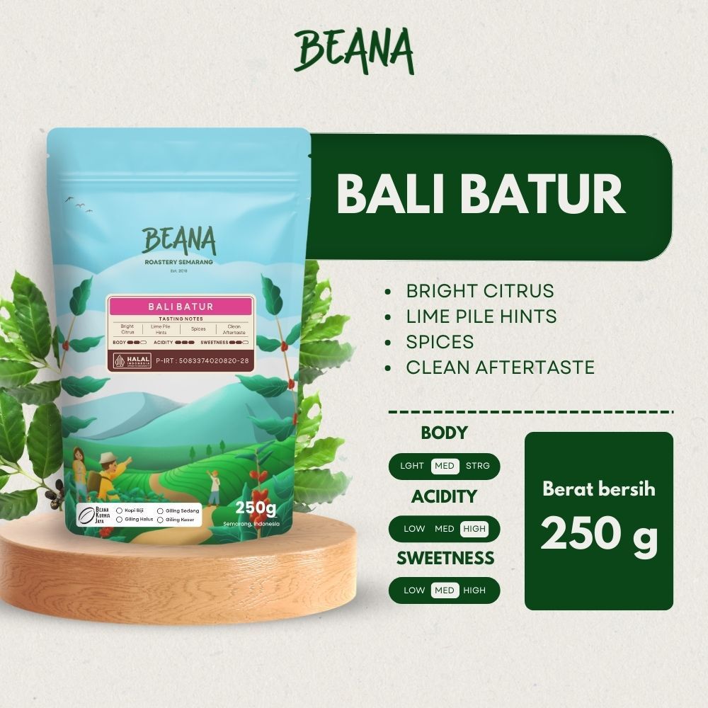 

Beana Roastery - Bali Batur Arabica Coffee Roasted Beans | Biji Kopi Bubuk 250gr Single Origin