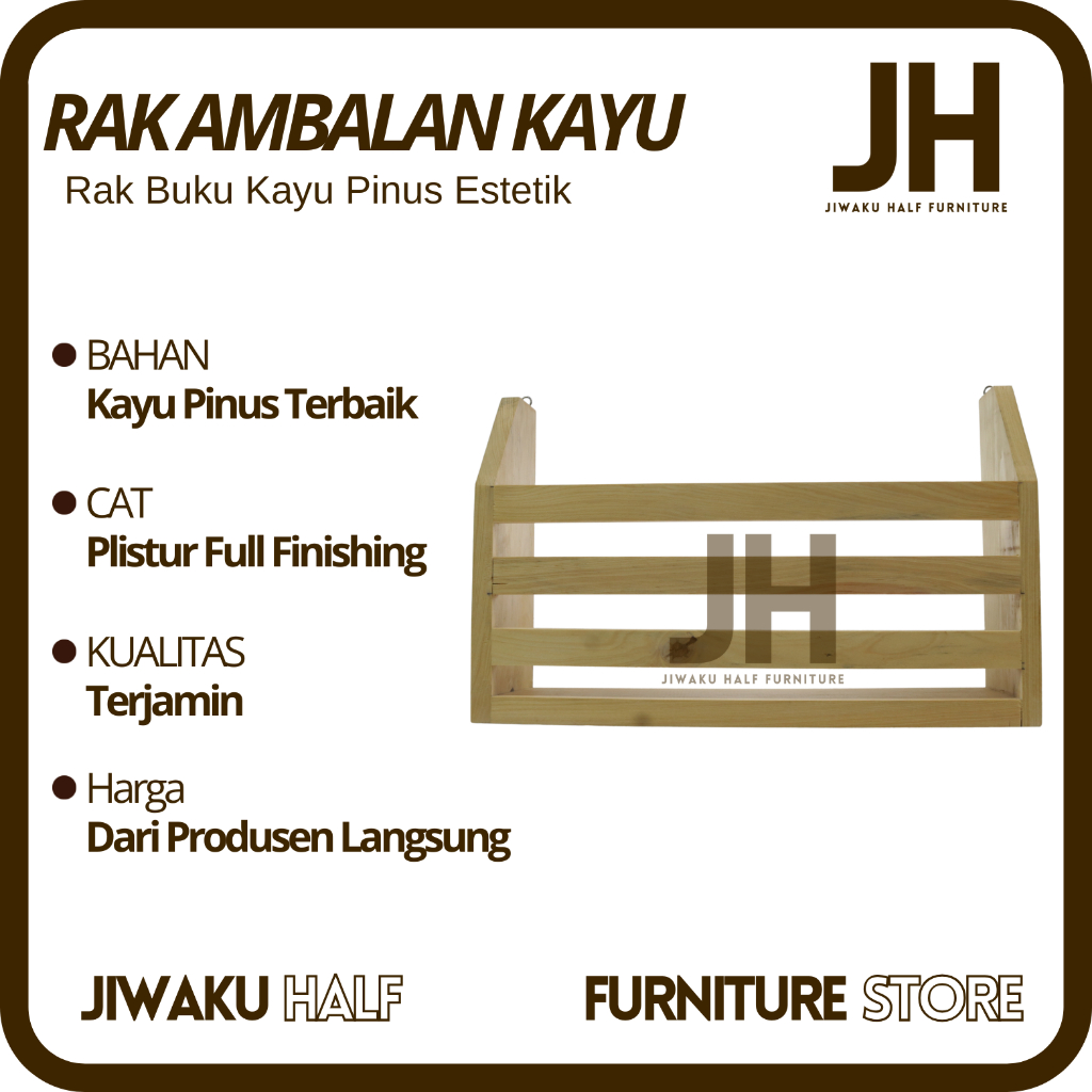 Rak Buku Kayu Gantung Rak Novel Majalah Serbaguna Rak Dinding Tempat Buku Aesthetic