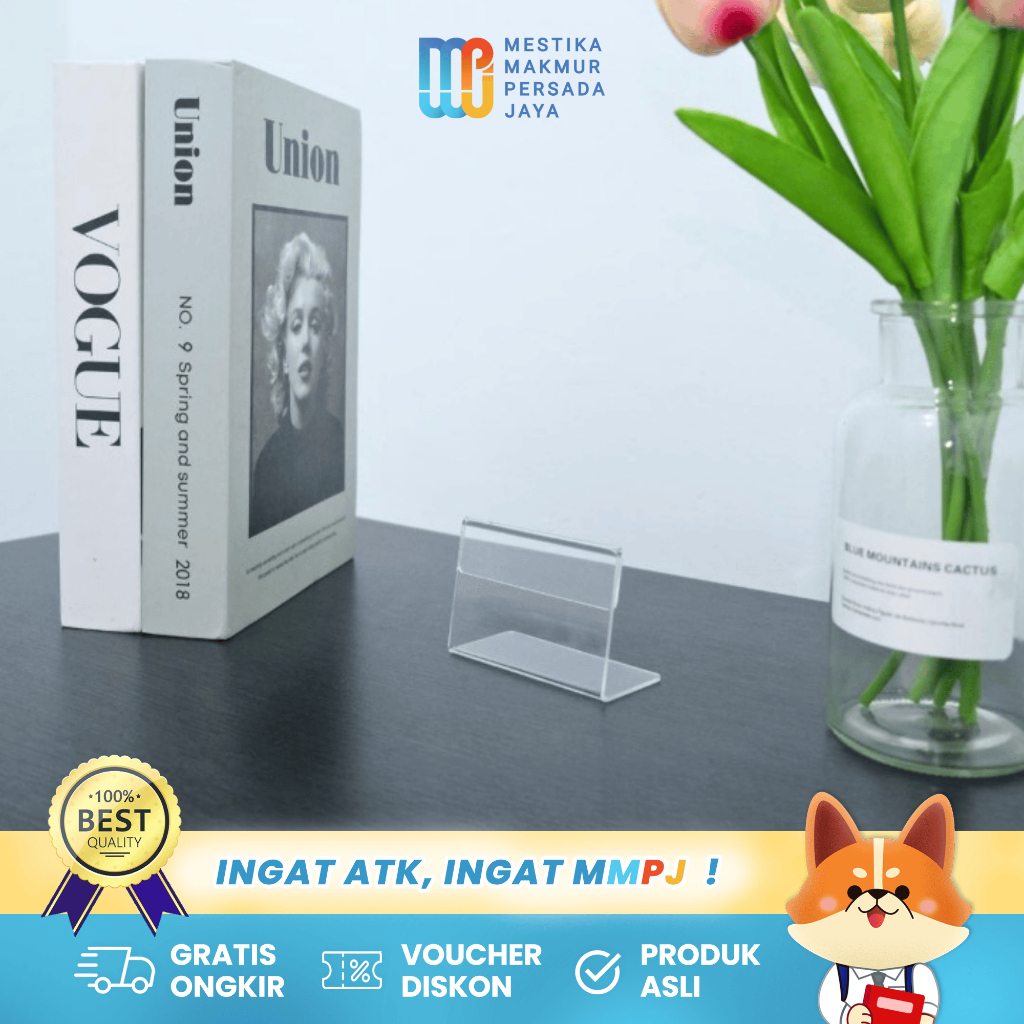 

PacAsia Acrylic Slanted Sign Holder 9X6 Cm / Akrilik Tempat Kartu Nama 5839508