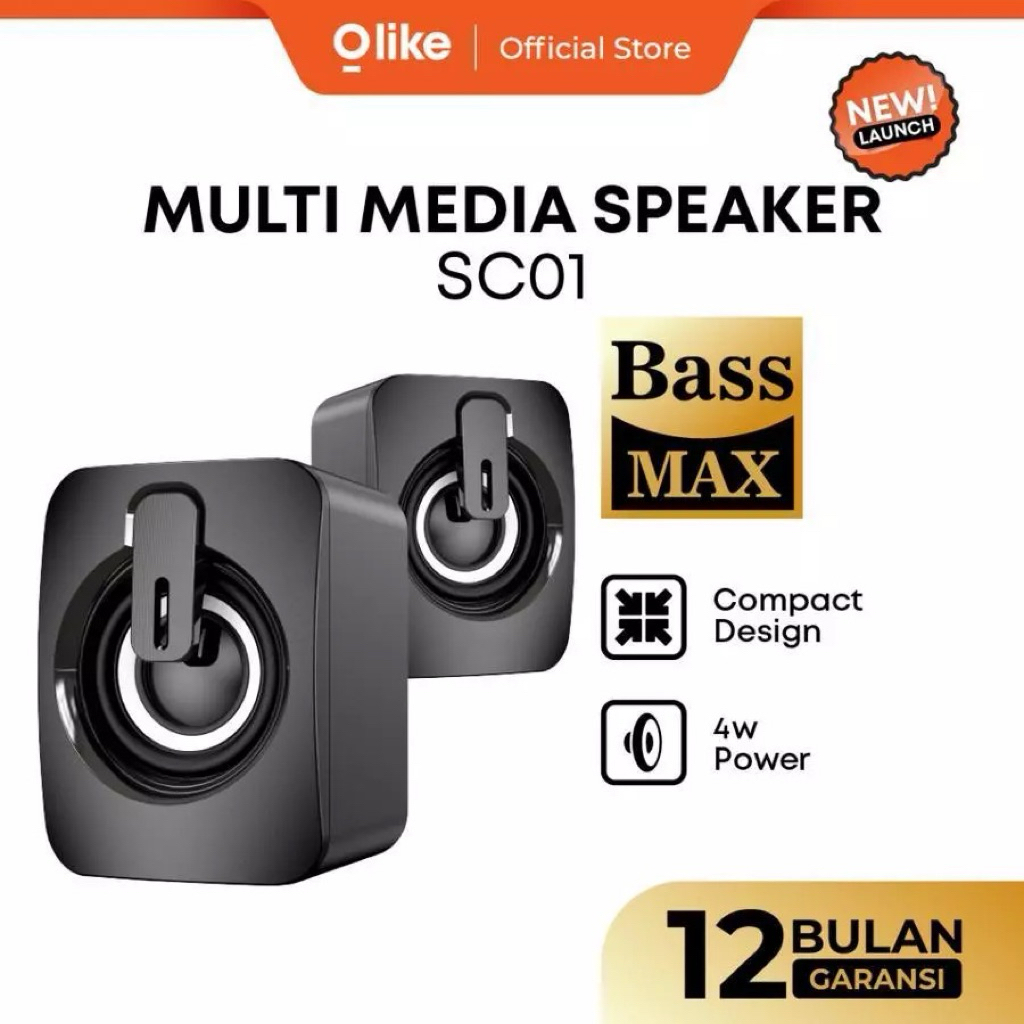 Olike Wired Speaker Portable Mini SC01 Subwofer Stereo BASS Max / Speaker PC Gaming Audio Jack