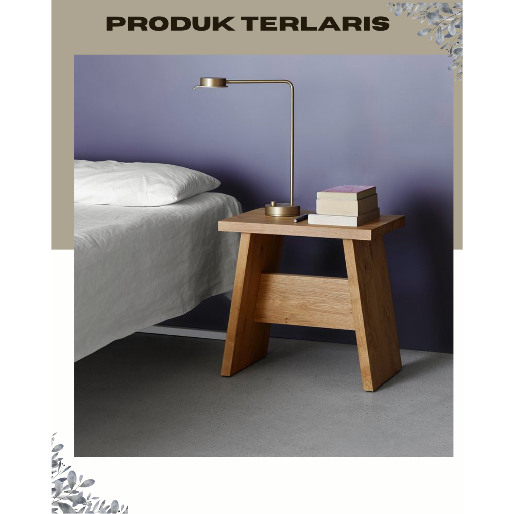 Meja nakas kayu estetik kotak