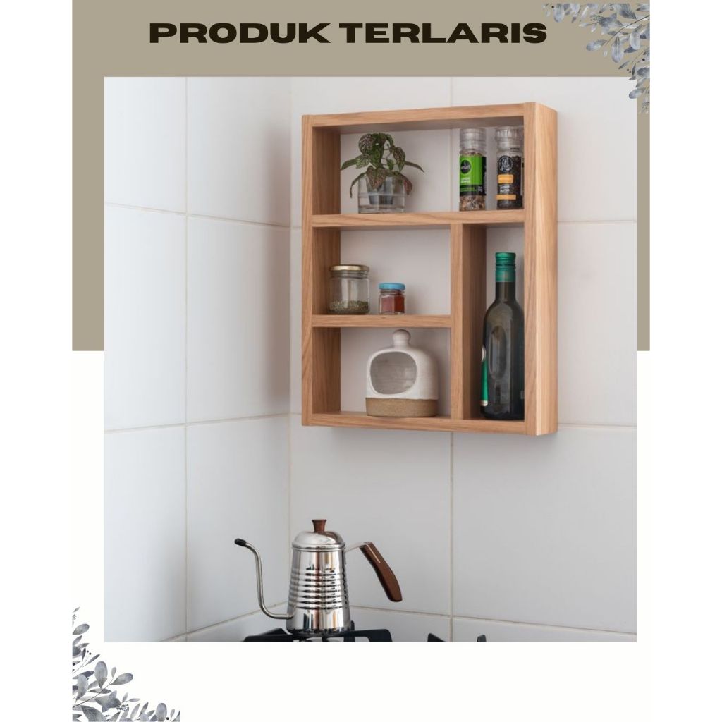 Rak cafe rak dinding kayu minimalis