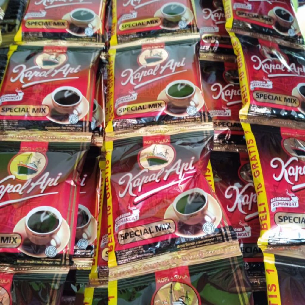 

Kopi Kapal Api Spesial Mix 1 Renceng 10 Sachet kopi + Gula Nikmatnya kopi di pagi dan malam hari