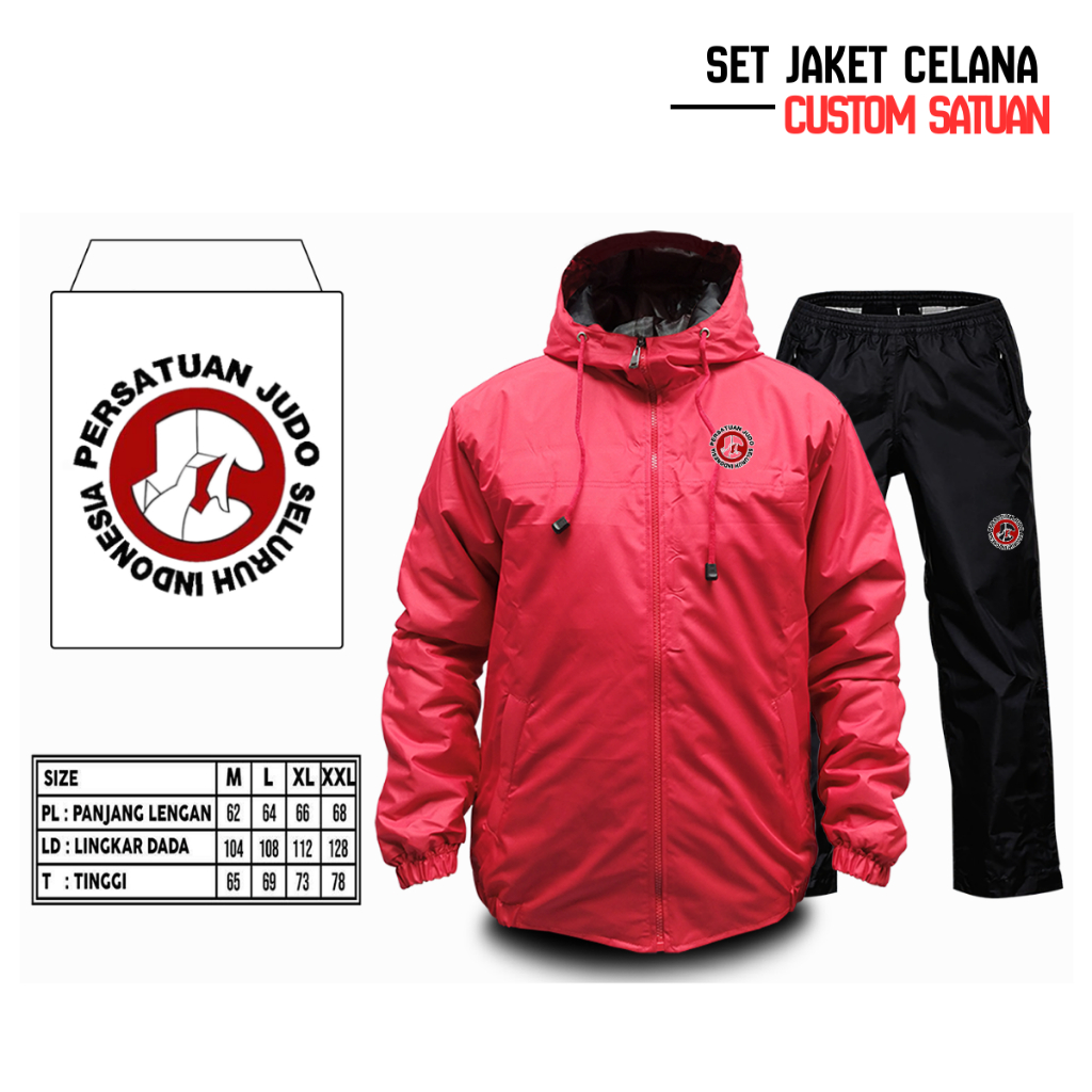 Set Jaket Olahraga Custom Judo Unisex Parasut
