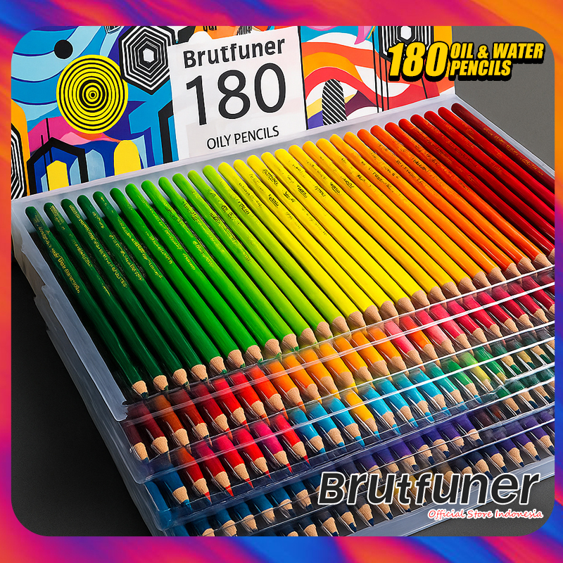 

Brutfuner Original Pensil Warna 180 Colors Water and Oil