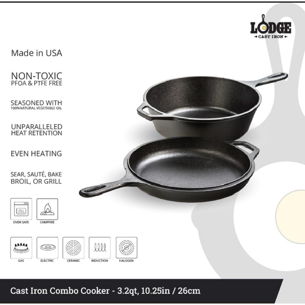 lodge cast iron combo cooker 3.2 quart