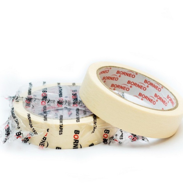 

[50GR] MASKING TAPE 24MM / ISOLASI KERTAS NACHI BORNEO / SELOTIP KERTAS / LAKBAN KERTAS