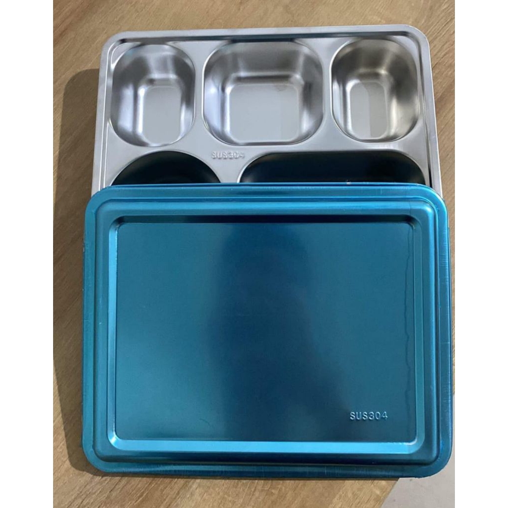 Foodtry MBG Ompreng / Nampan / Rantang Tempat Makan Stainless 304