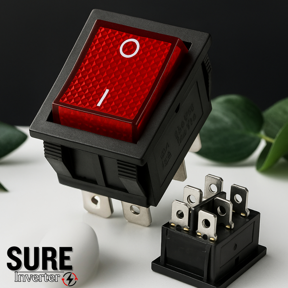 Saklar Switch Rocker Jumbo 6pin ON-OFF LED 3kaki 15A Murni KCD4 220V AC dapat digunakan untuk mesin 