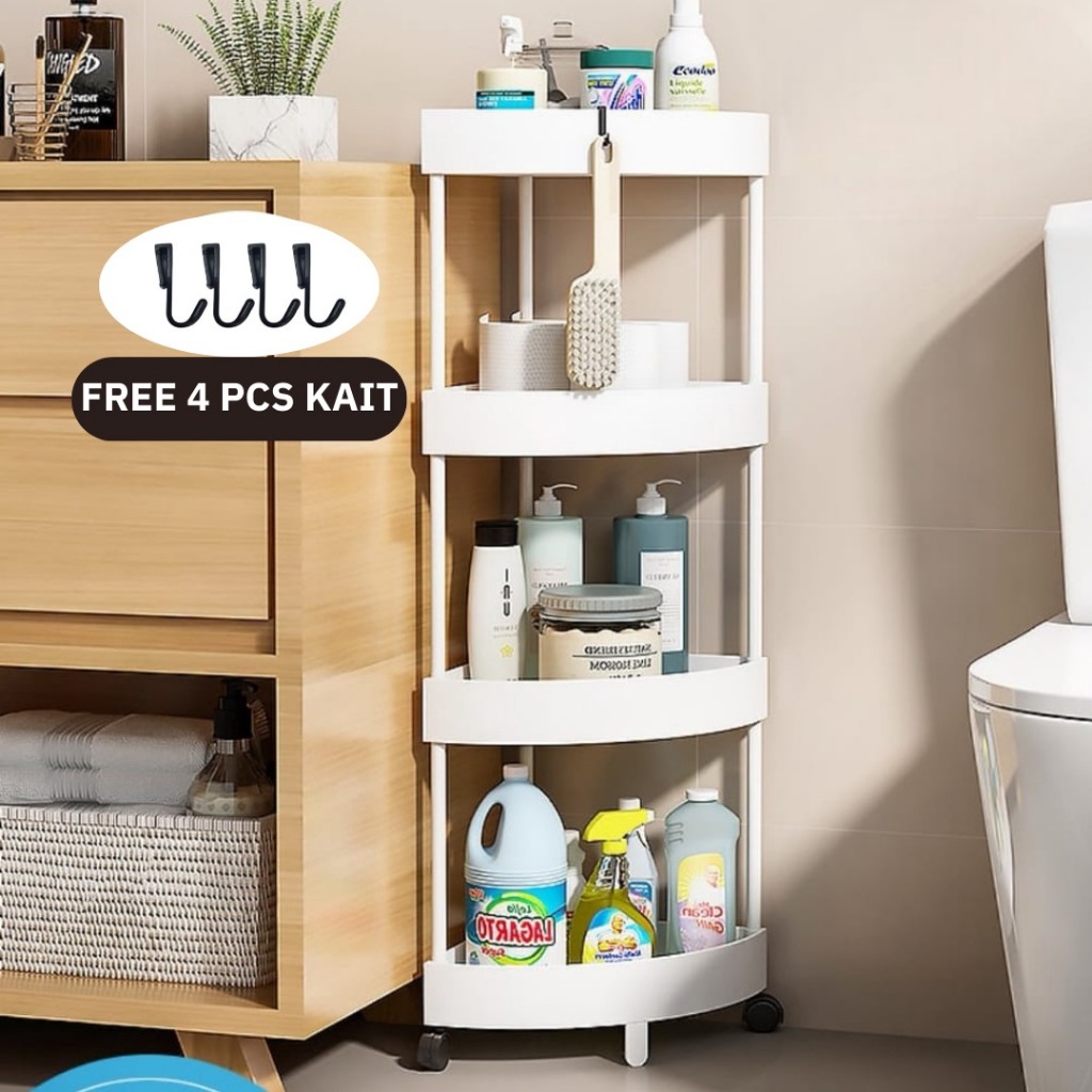 RAK SUDUT PLASTIK 3 SUSUN RAK SUDUT RODA PXTON RSP12 warna Hitam