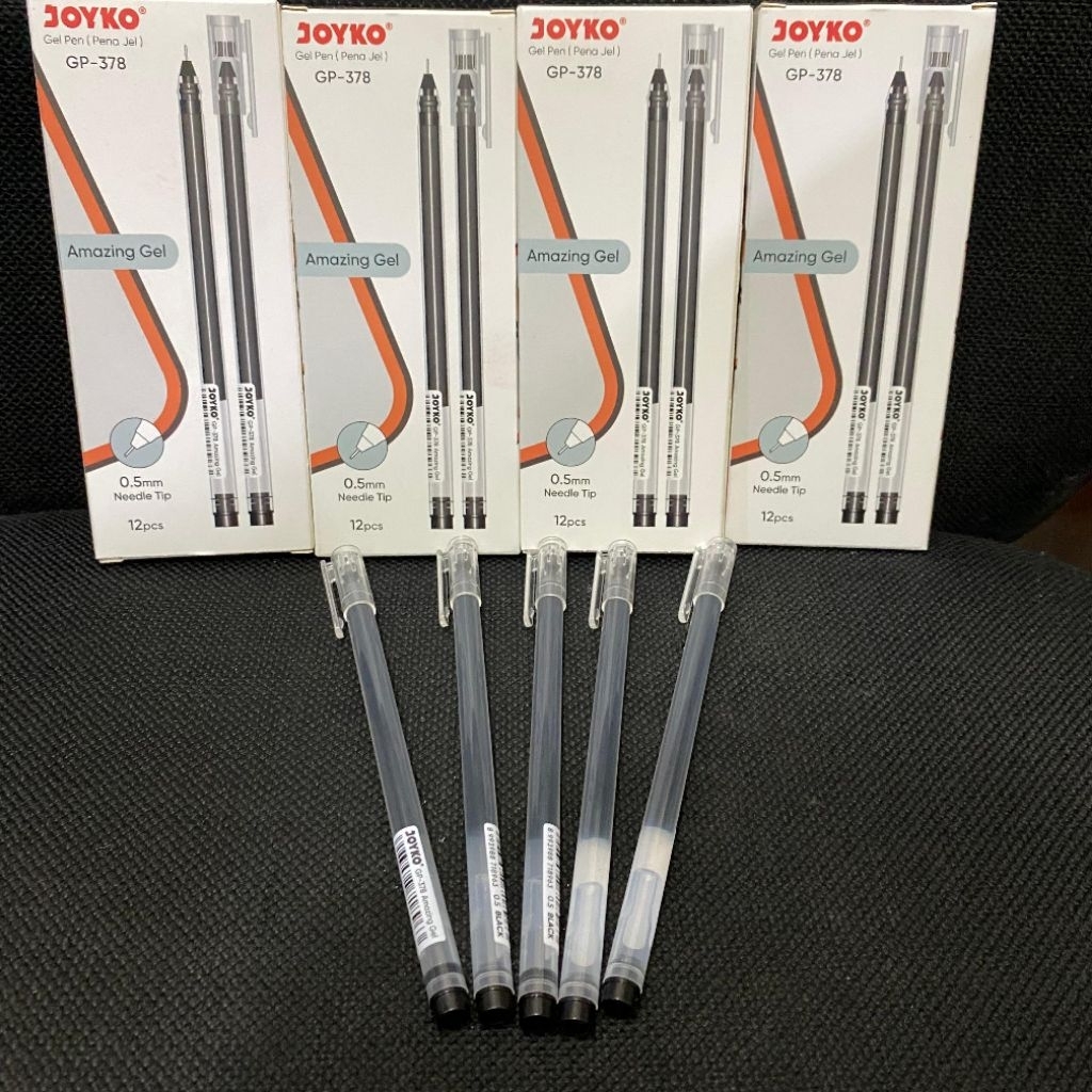 

ORIGINAL JOYKO Gel Pen Pulpen Pena Joyko GP-378 [1 pack isi 12 pcs]Amazing Gel 0.5 mm - Black