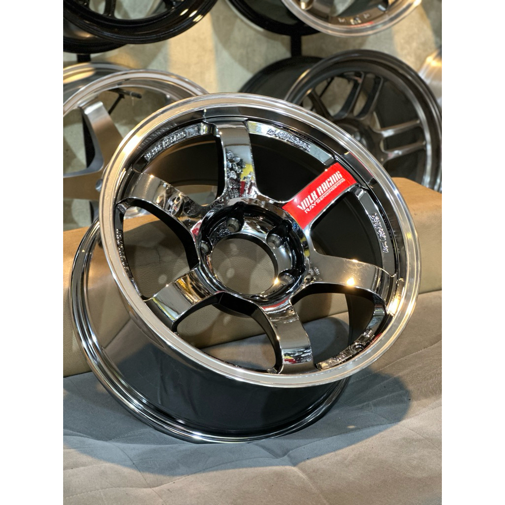 Velg TE37 SL Blackchrome Lip Polis R18 Kondisi Baru