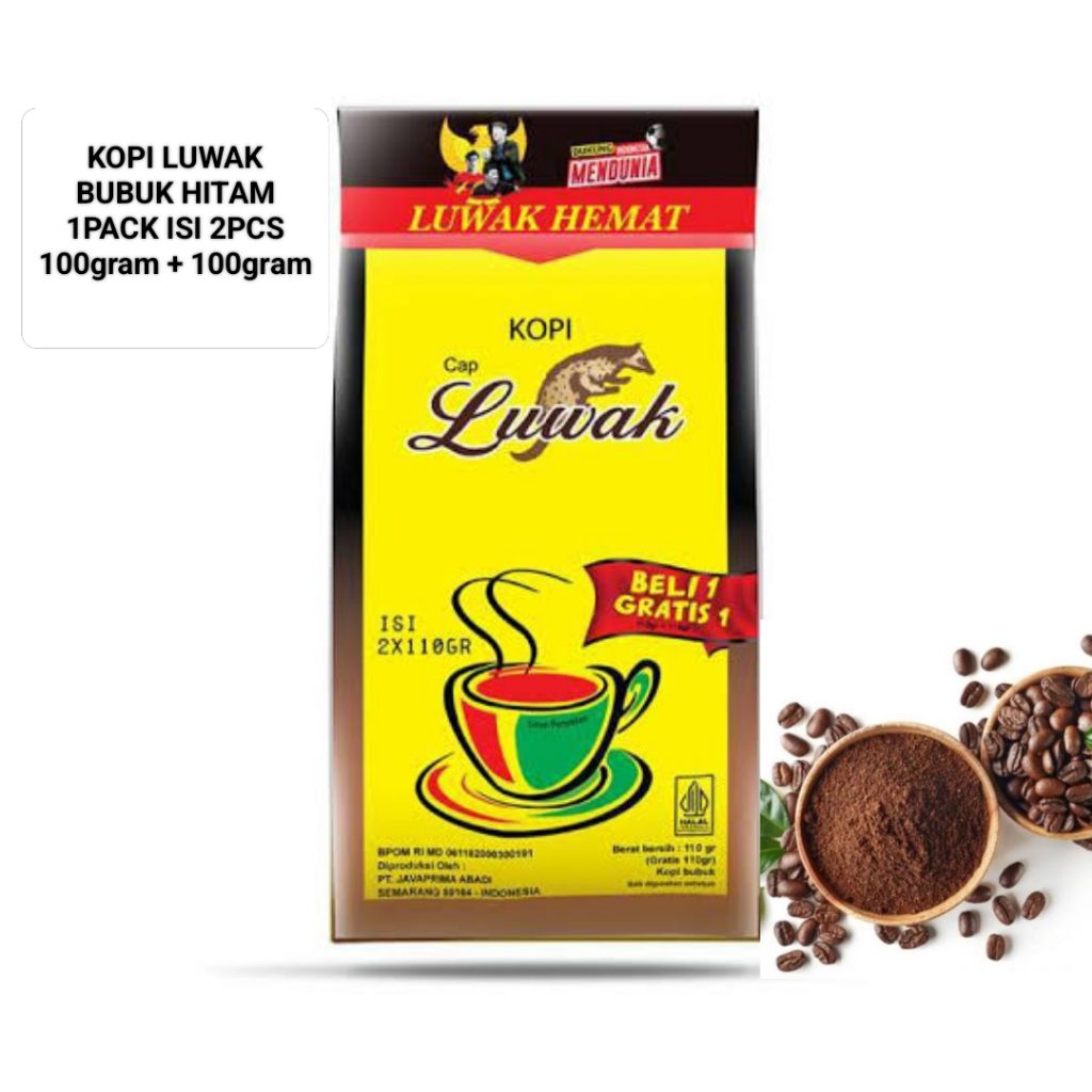 

KOPI LUWAK BUBUK HITAM PROMO 1 PACK ISI 2 PCS