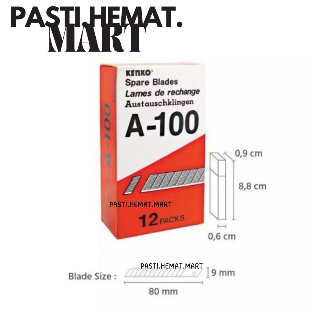 

Isi Cutter Kenko A100 | Refill Pisau Cutter Kecil 9mm | 5 Pcs