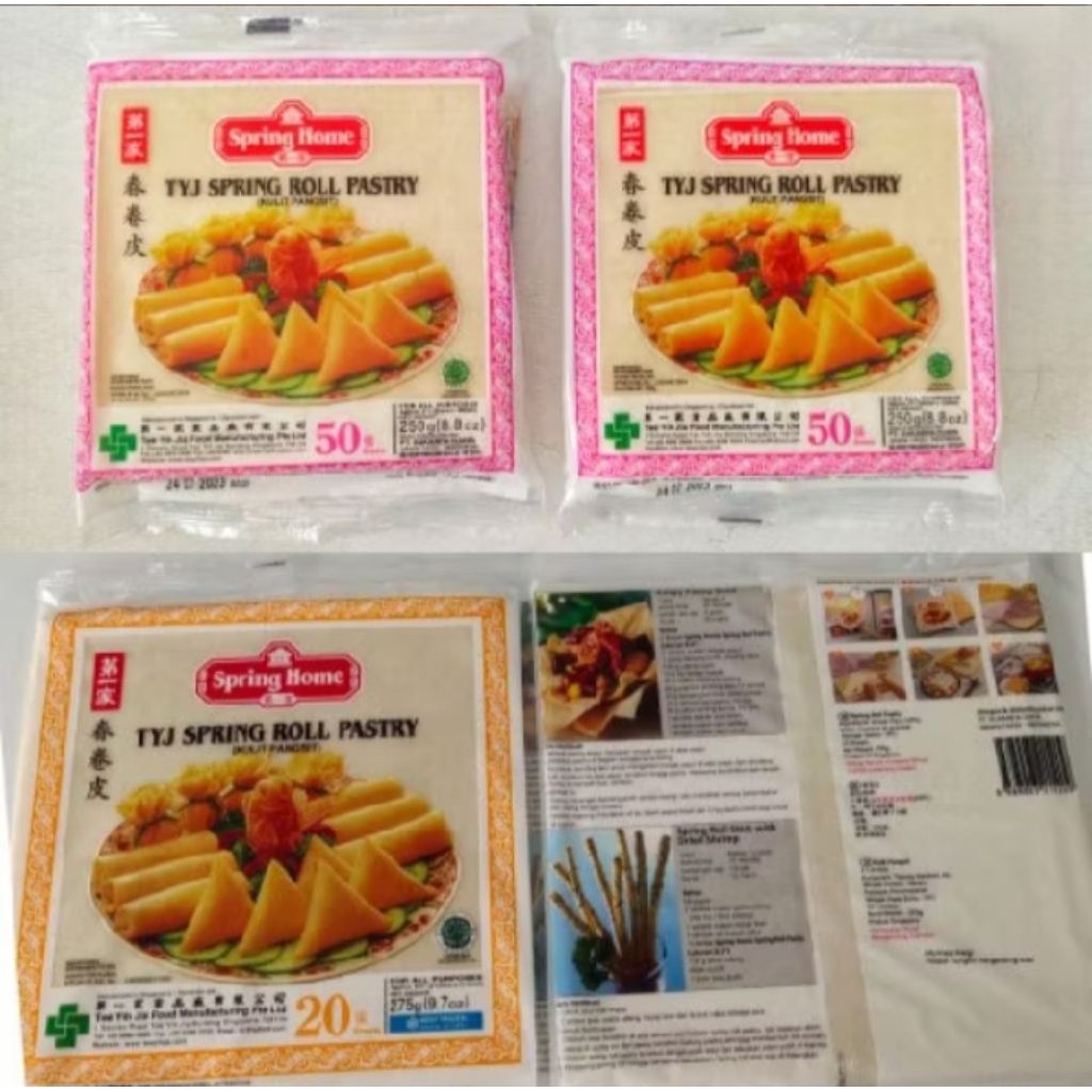 

kulit lumpia/pangsit spring roll tyj ukuran kecil(12,5 cm)besar( 21,5cm)
