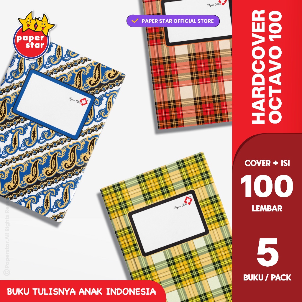 

(5 PCS) Buku Hardcover Octavo Paperstar Isi 100 Lembar | Ukuran A6/Pocket