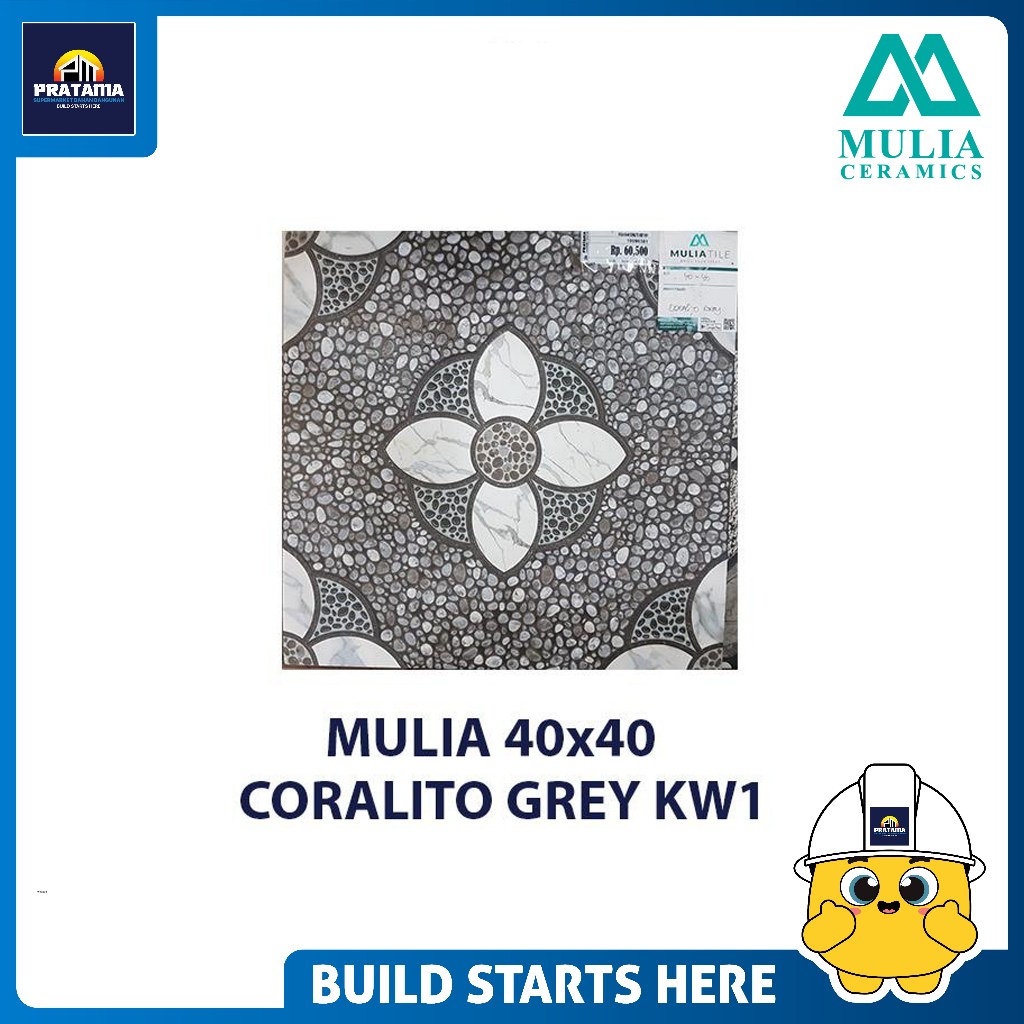 MULIA - KERAMIK LANTAI 40x40 CORALITO GREY KW1