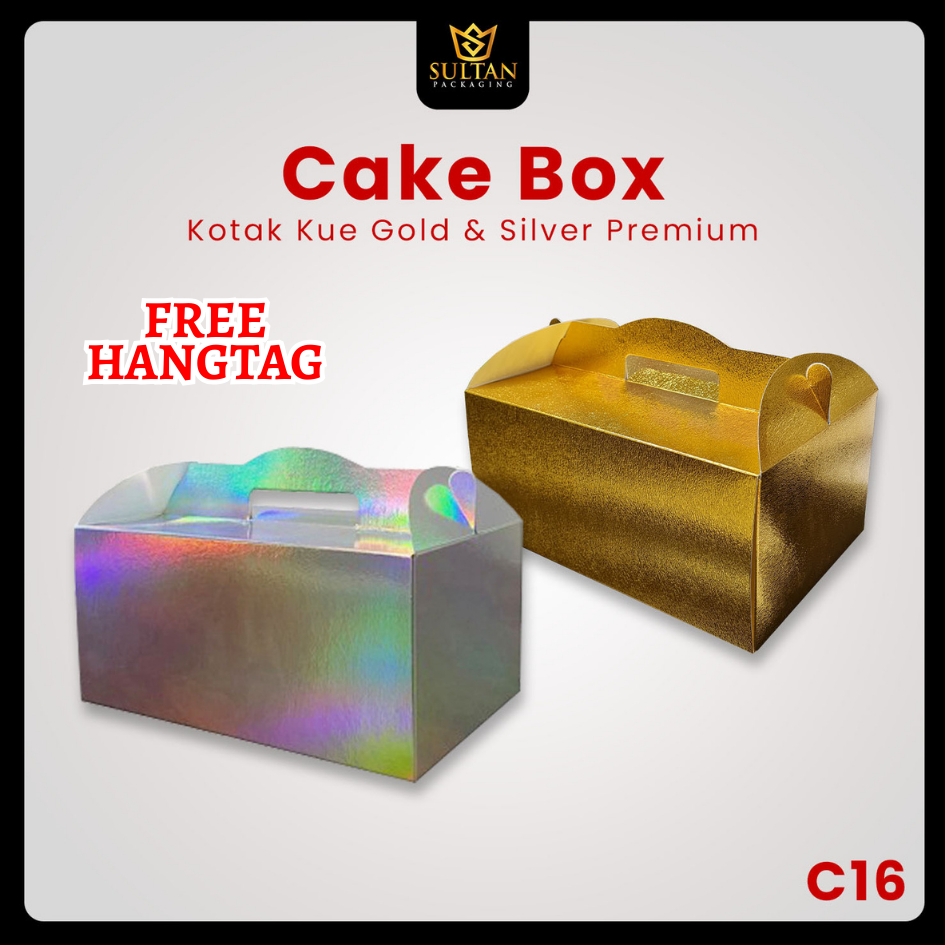 Cake Box - Dus Kue Hologram - Box Kue Mewah Silver Hologram - C16