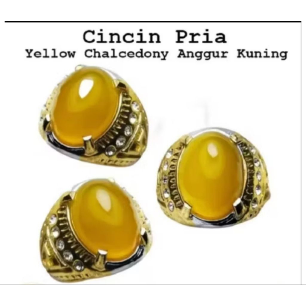 batu cincin yellow safir anggur kuning natural batu akik