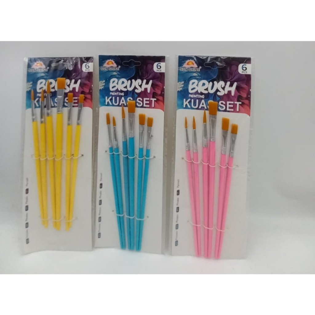 

Kuas Lukis Cat Air Watercolor Brush Bulu Nylon set isi 6 pcs