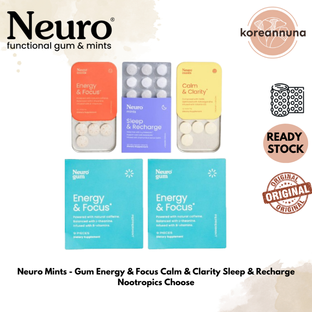 

Neuro Mints - Gum Energy & Focus Calm & Clarity Sleep & Recharge Nootropics Choose