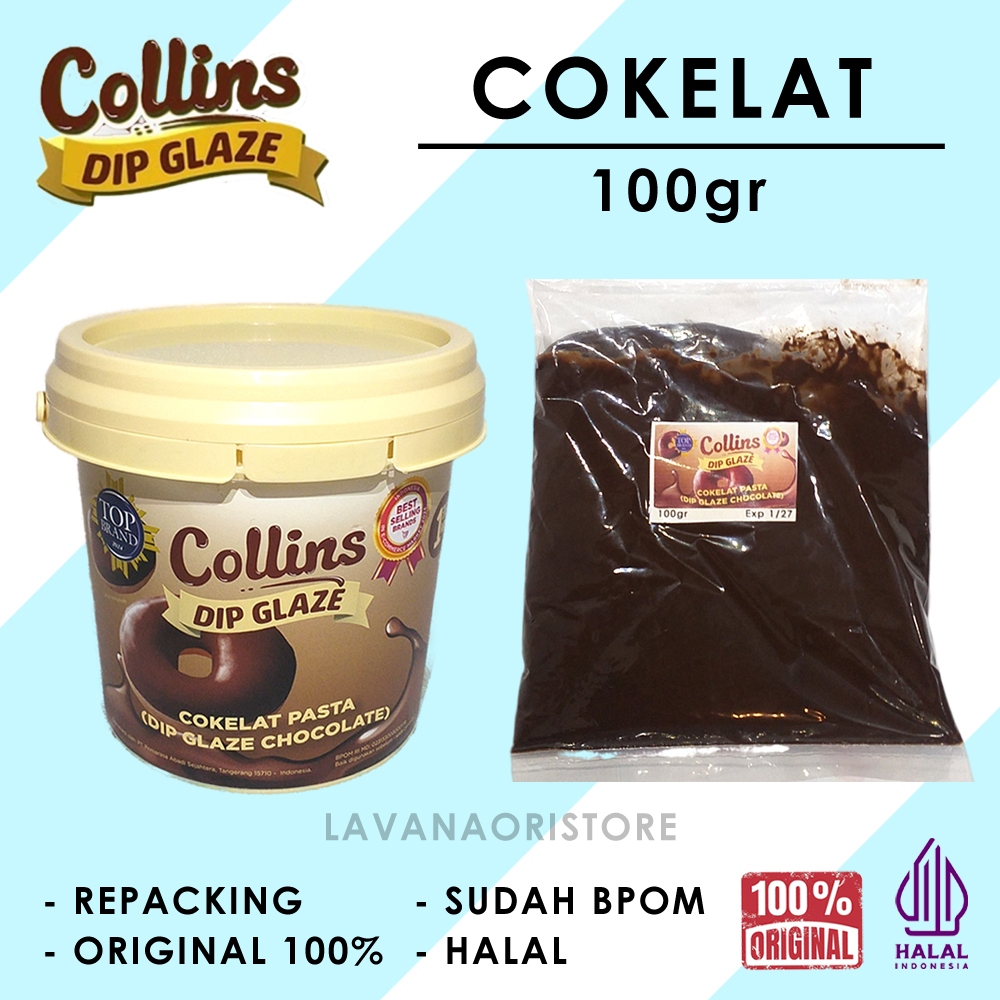 

[COD] Collins Dip Glaze Rasa Cokelat 100gr | Saus Manis Pasta Selai Donat Roti Rasa Cokelat
