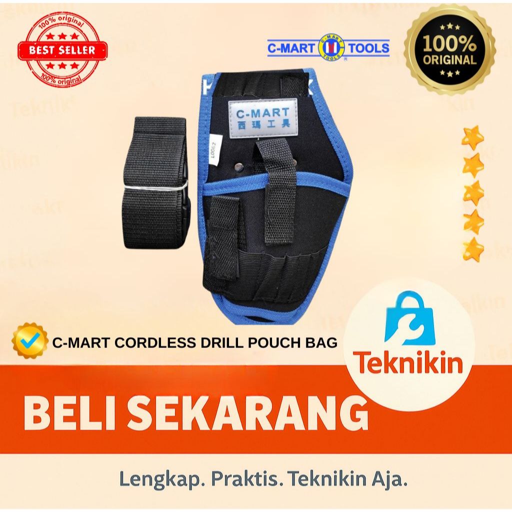

C-MART CORDLESS DRILL POUCH BAG / TAS PINGGANG BATERAI BOR CAS C-MART