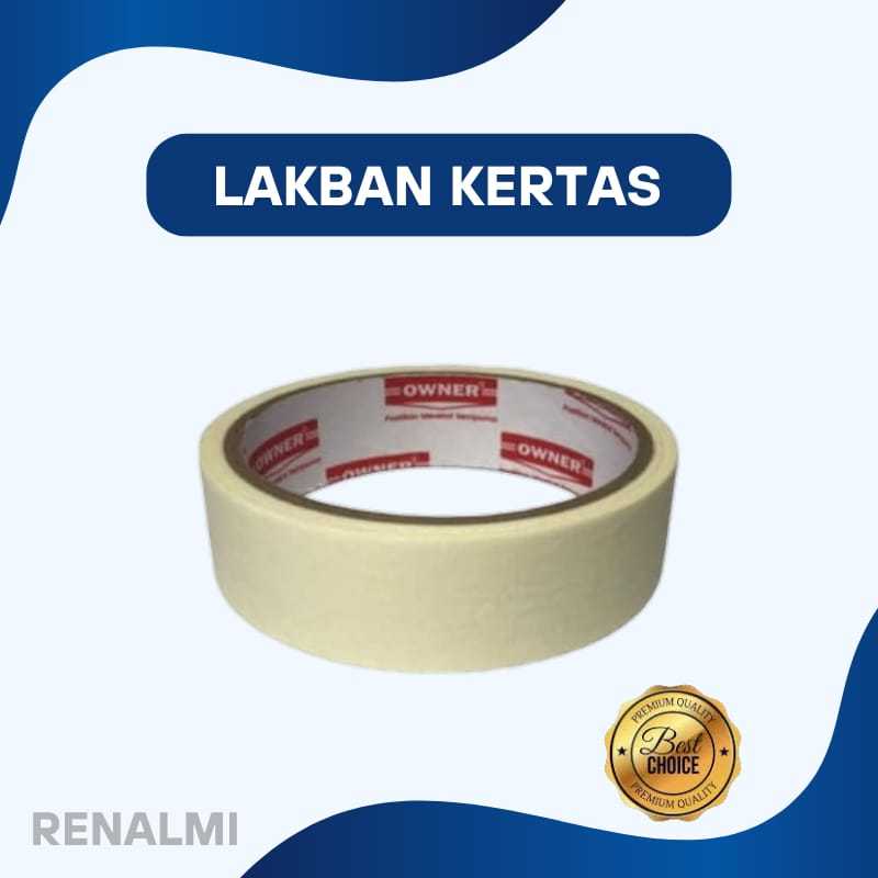 

Lakban Kertas | Masking Tape OWNER | Masking Tape 1 Inch | Ducting Tape Kuning Kertas Berkualitas