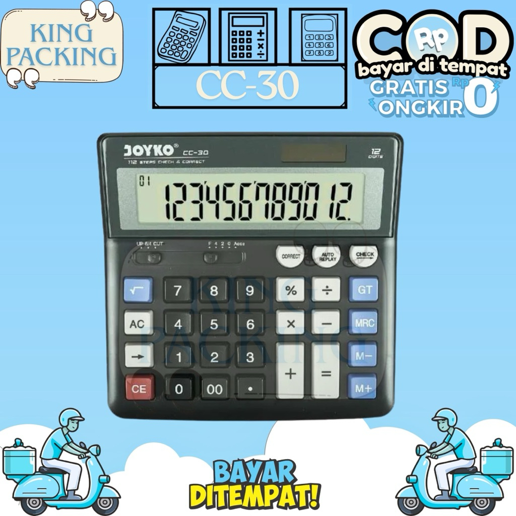 

Kalkulator Joyko CC-30 12 Digits Check & Correct Bisa COD