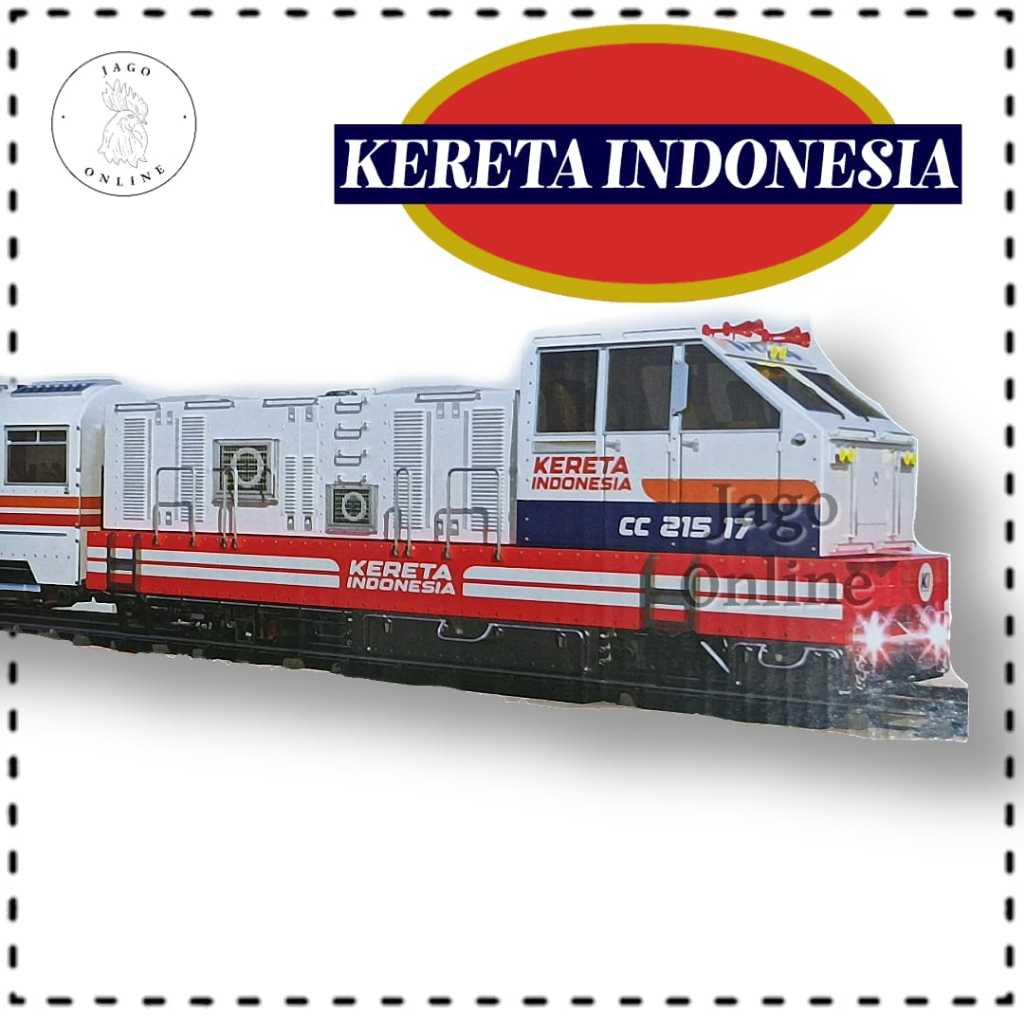Mainan anak kereta api indonesia dengan rel Train set Track kereta api 2 gerbong
