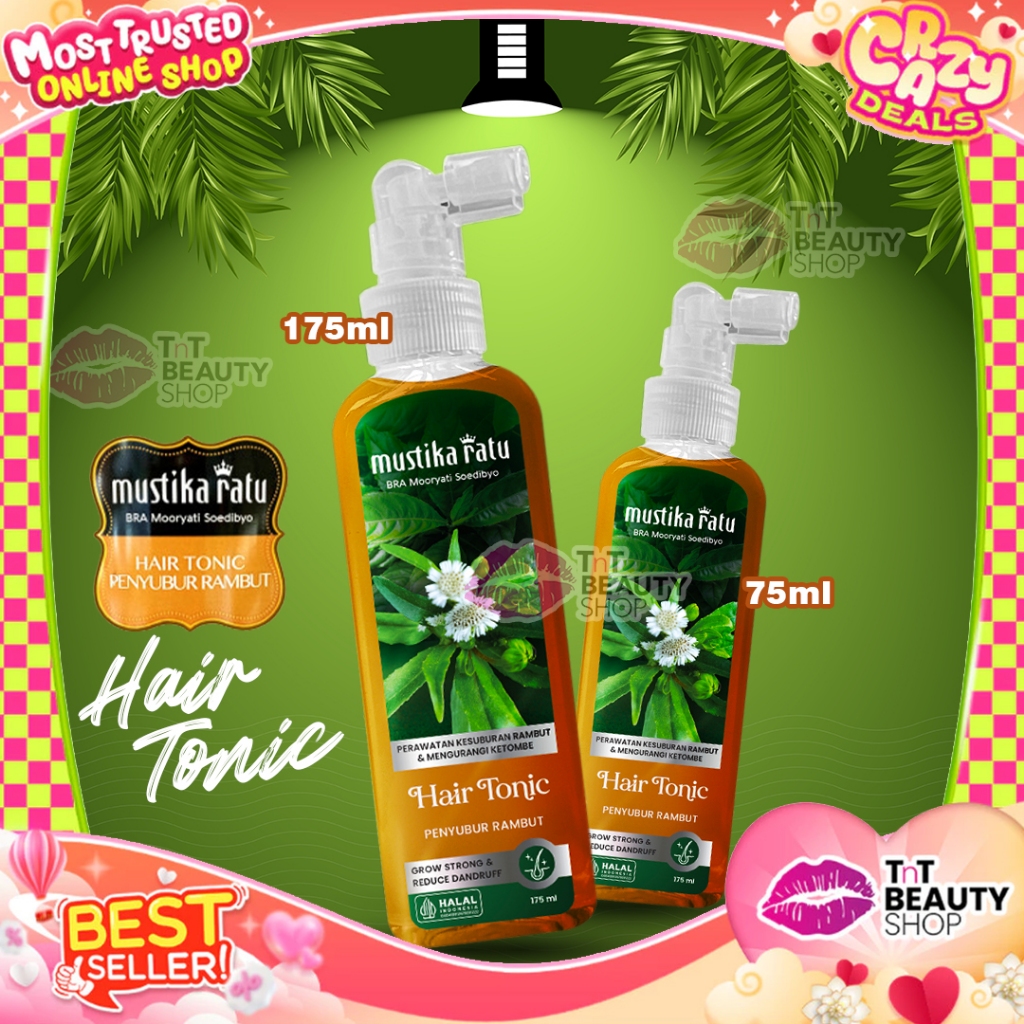 Mustika Ratu Hair Tonic Ramuan Penyubur Rambut 75ml - 175ml | TnT Beauty Shop