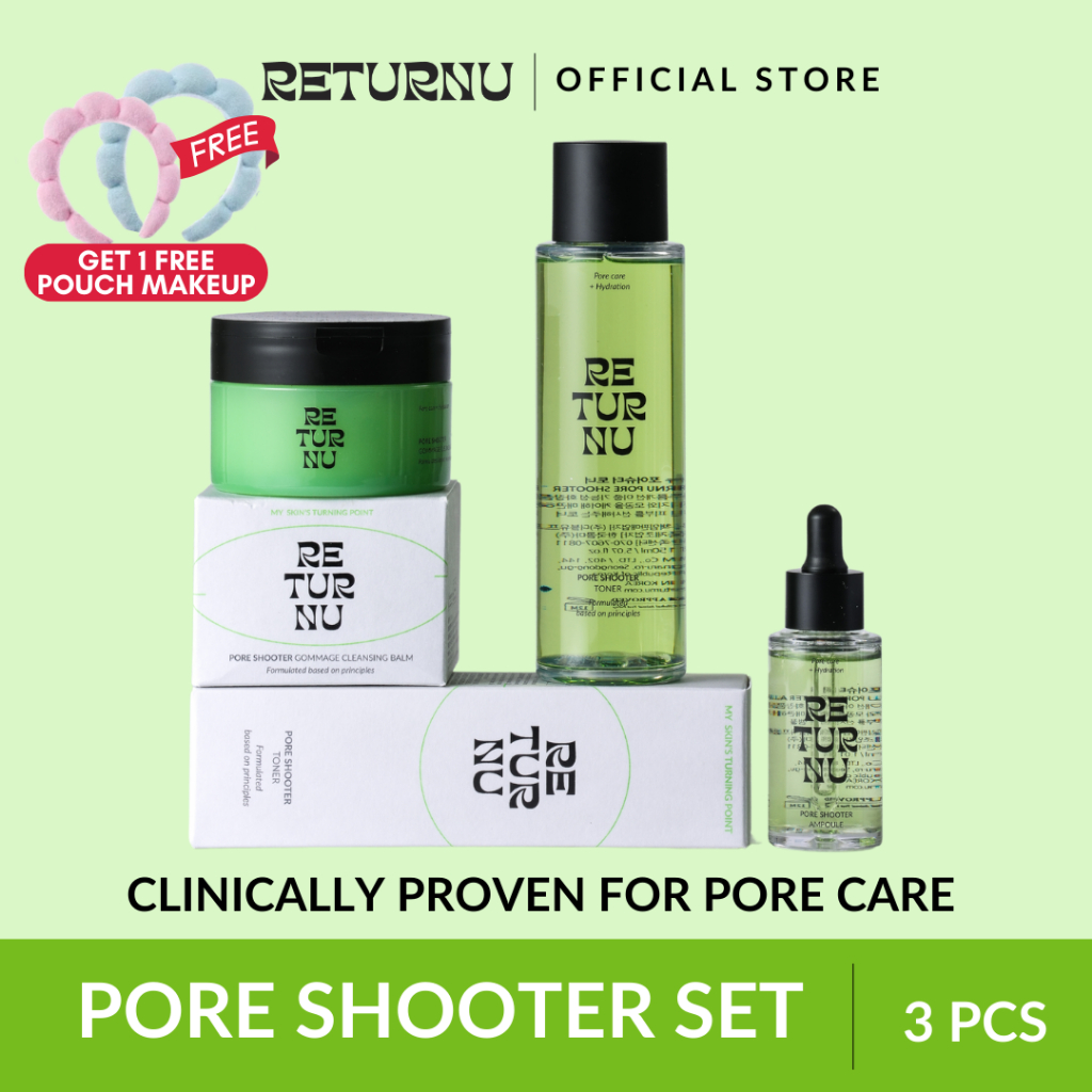 RETURNU Poreshooter Set Ampoule Pori-Pori Serum Korea / Poreshooter Toner Korea / Poreshooter Gommag