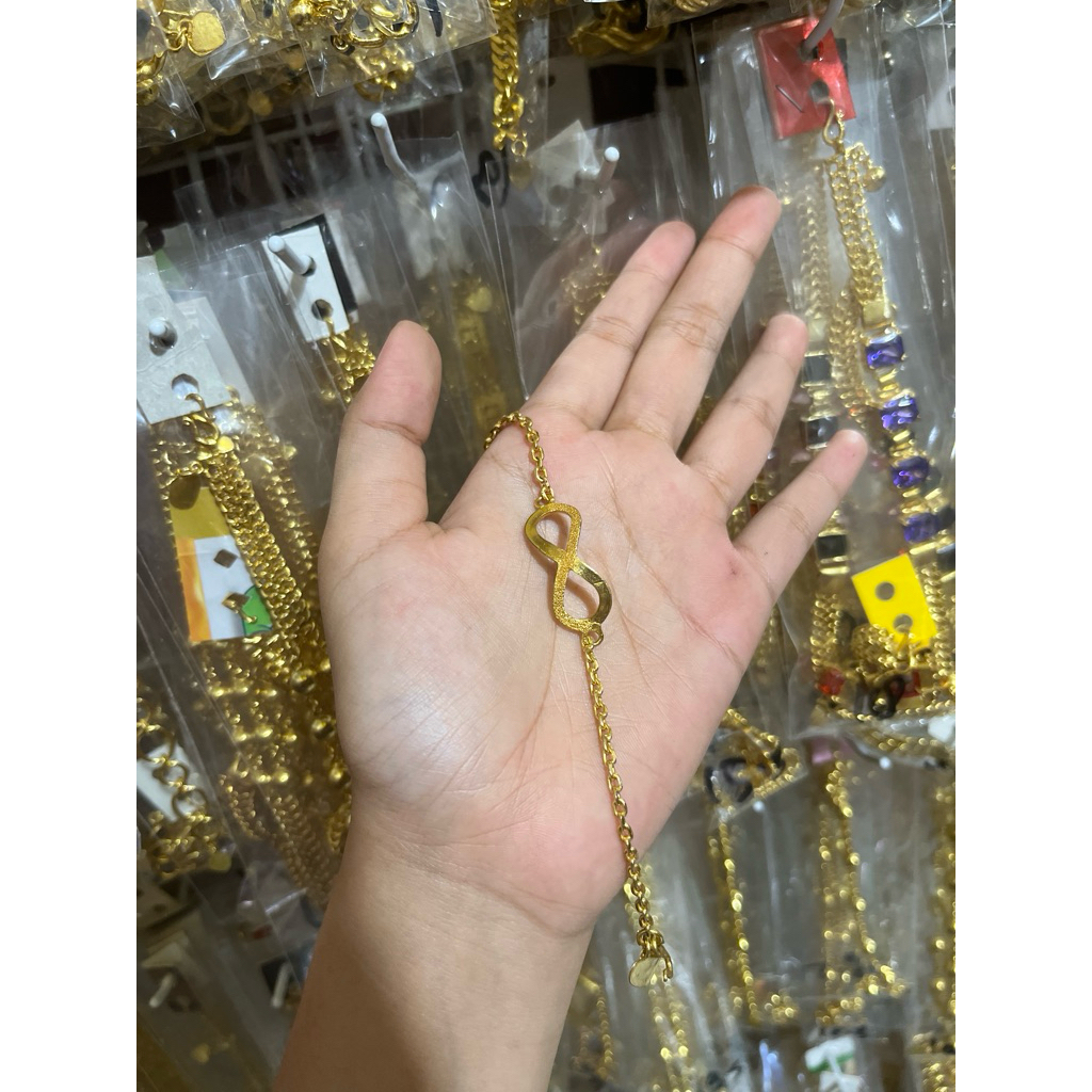 gelang pita emas lapis kristal