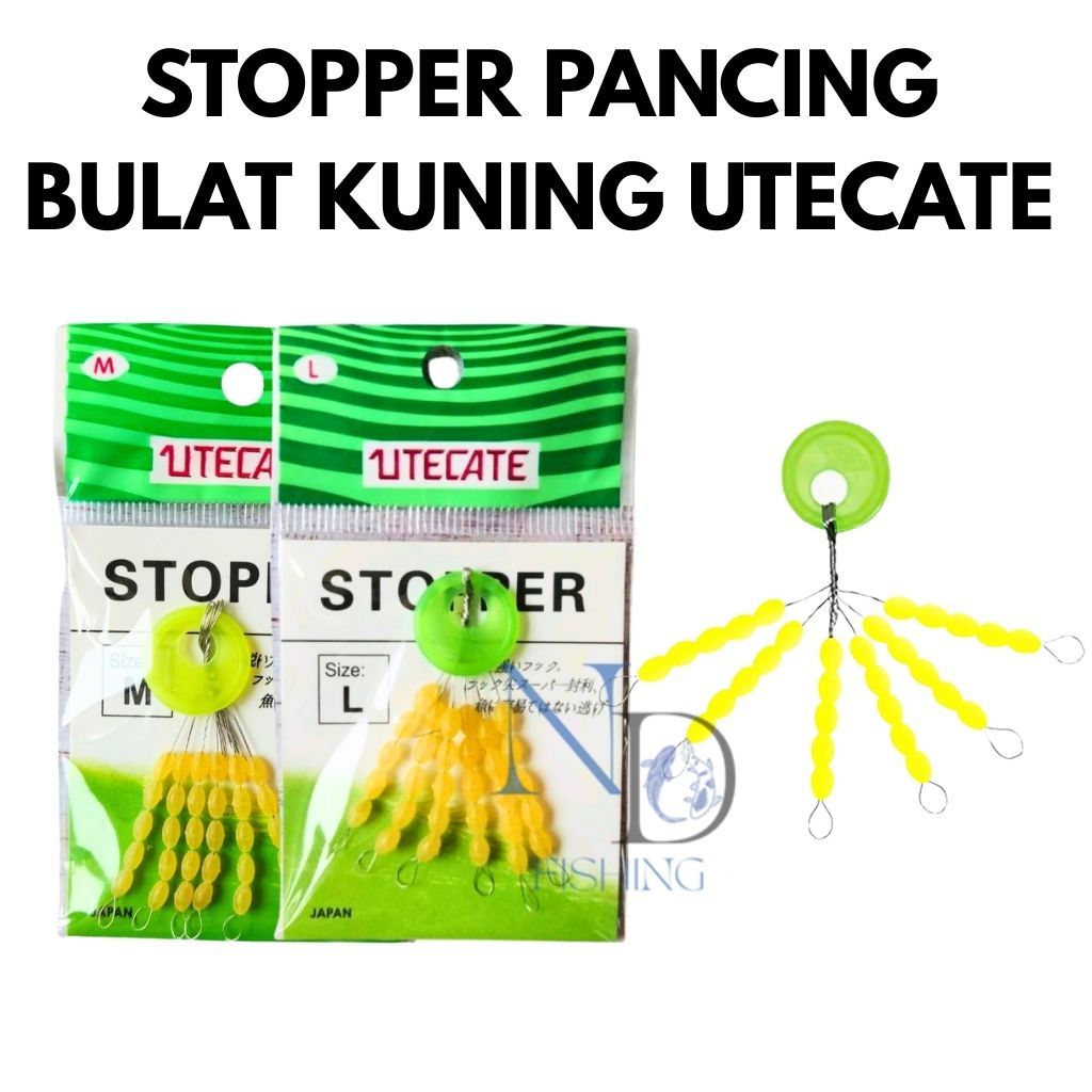 Stopper Pancing Bulat Kecil Besar Warna Kuning Isi 30 Pcs Utecate