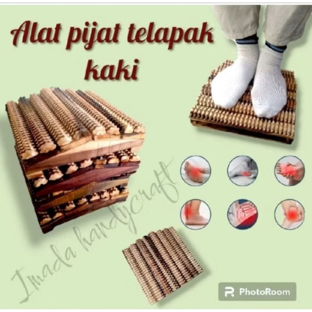alat bantu pijat telapak kaki model papan bahan kayu sono keling / alat pijat refleksi telapak kaki/