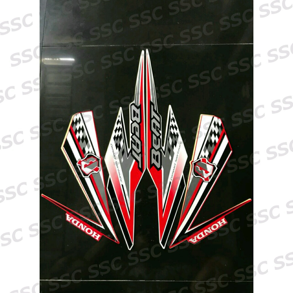 STRIPING STIKER BEAT FI ESP 2018 PUTIH MERAH
