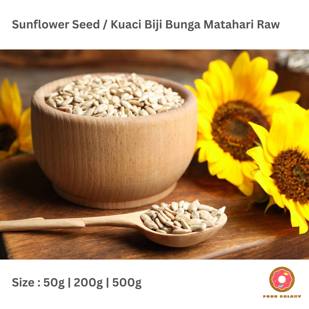 

Sunflower Seed | Kuaci Biji Bunga Matahari Raw Organik Kupas Tanpa Kulit 50g | 200g | 500g
