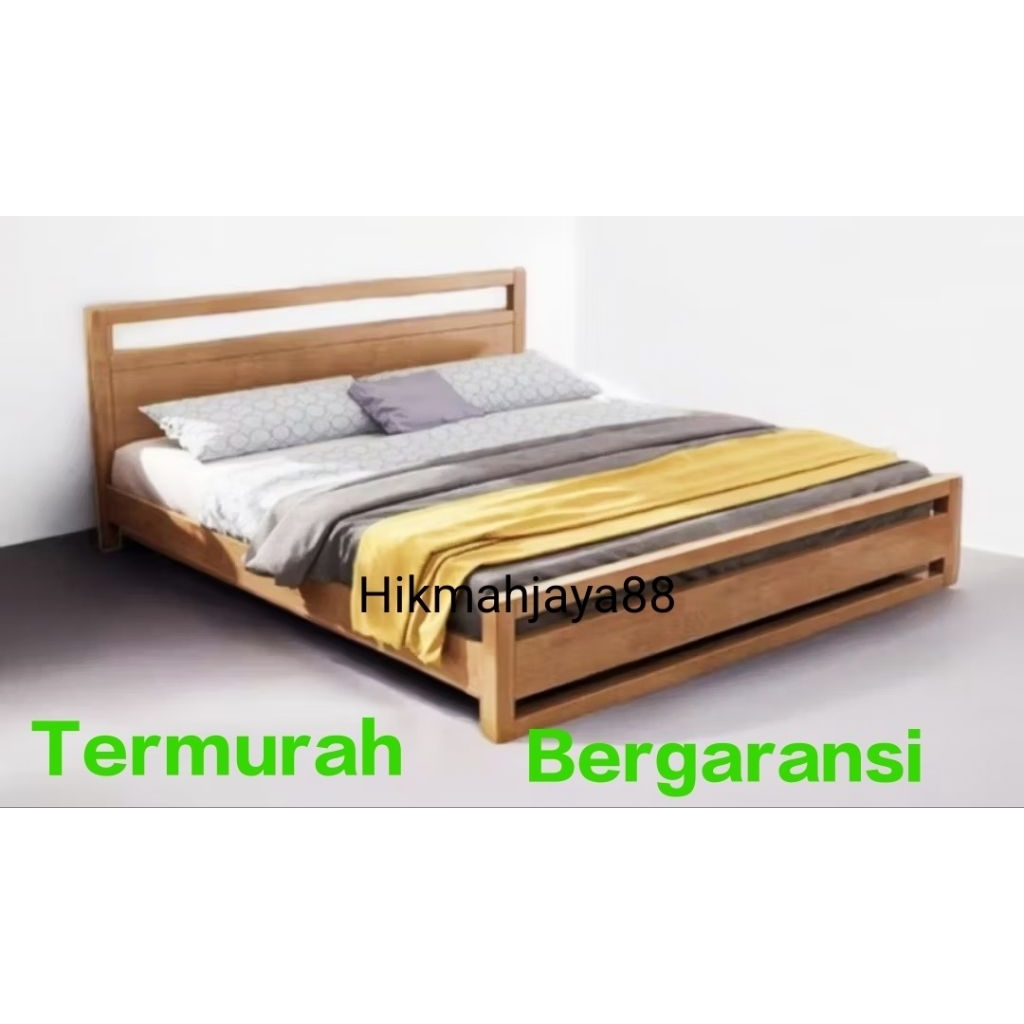 Dipan kayu/ranjang kayu/tempat tidur pendek 100*200*T 20 cm