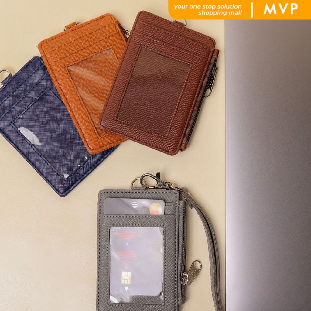

MVP Lanyard Resleting Name Tag Seleting Riley Lanyard ID Card Holder Kulit Termurah PU Leather