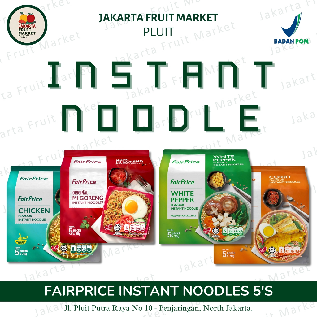 

Mie Instant Isi 5 FairPrice Variant - Curry/Original Mi Goreng/Chicken/White Pepper